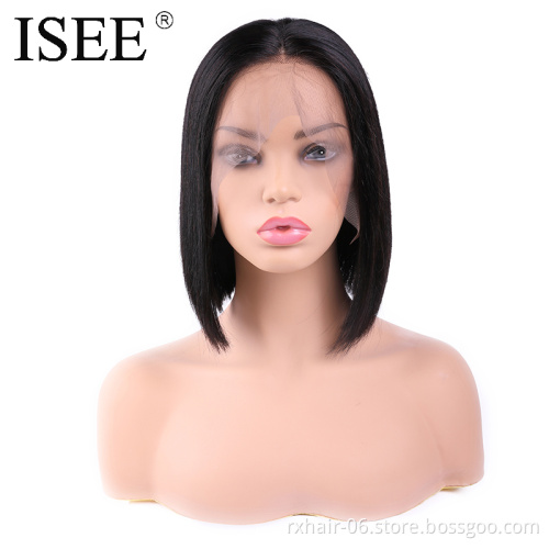 Peruvian No Mixed Pure Full Lace Wig 12 Inch With Bangs